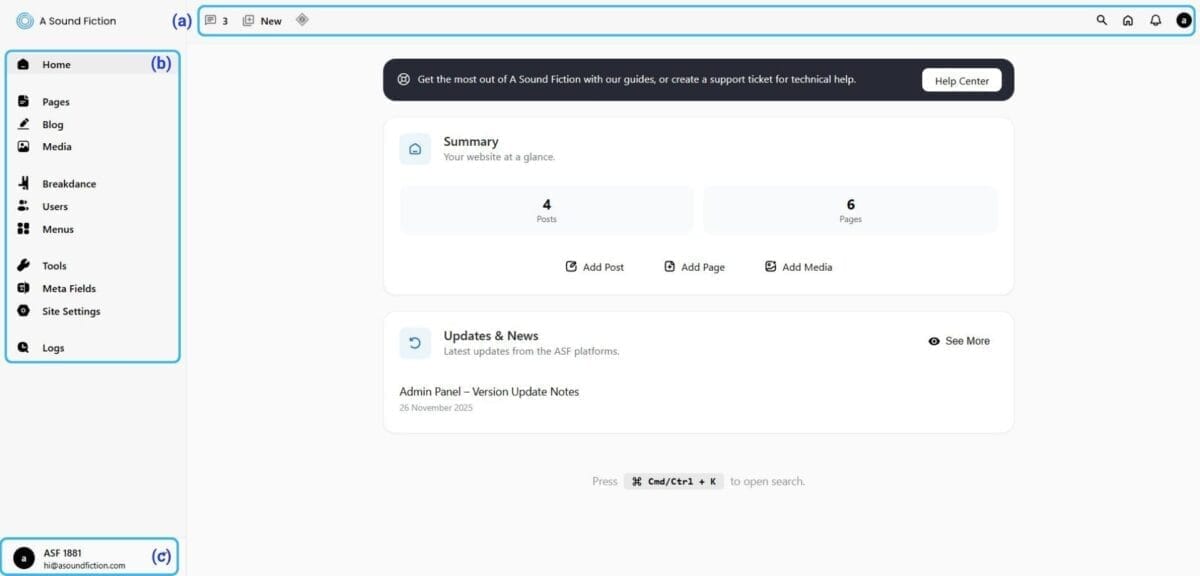 Admin Panel Sections New 1