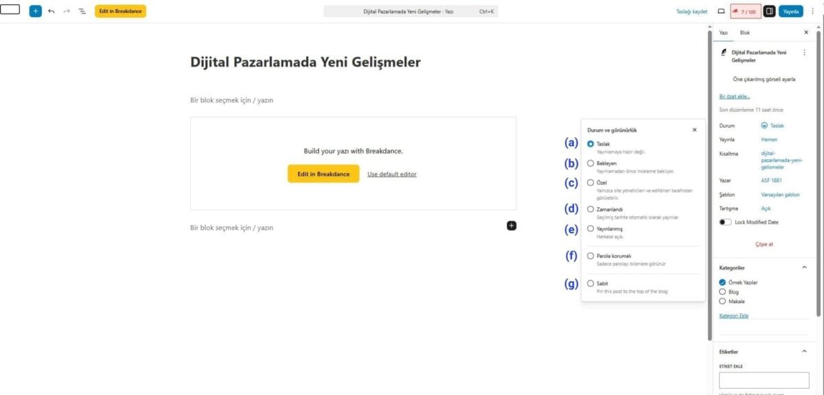 Blog Durum ve Gorunurluk 1