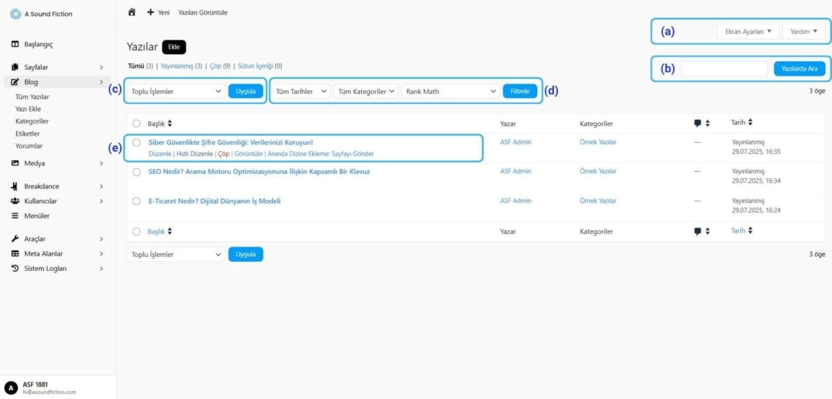 Blog Paneli Yapabileceklerimizin listesi 1