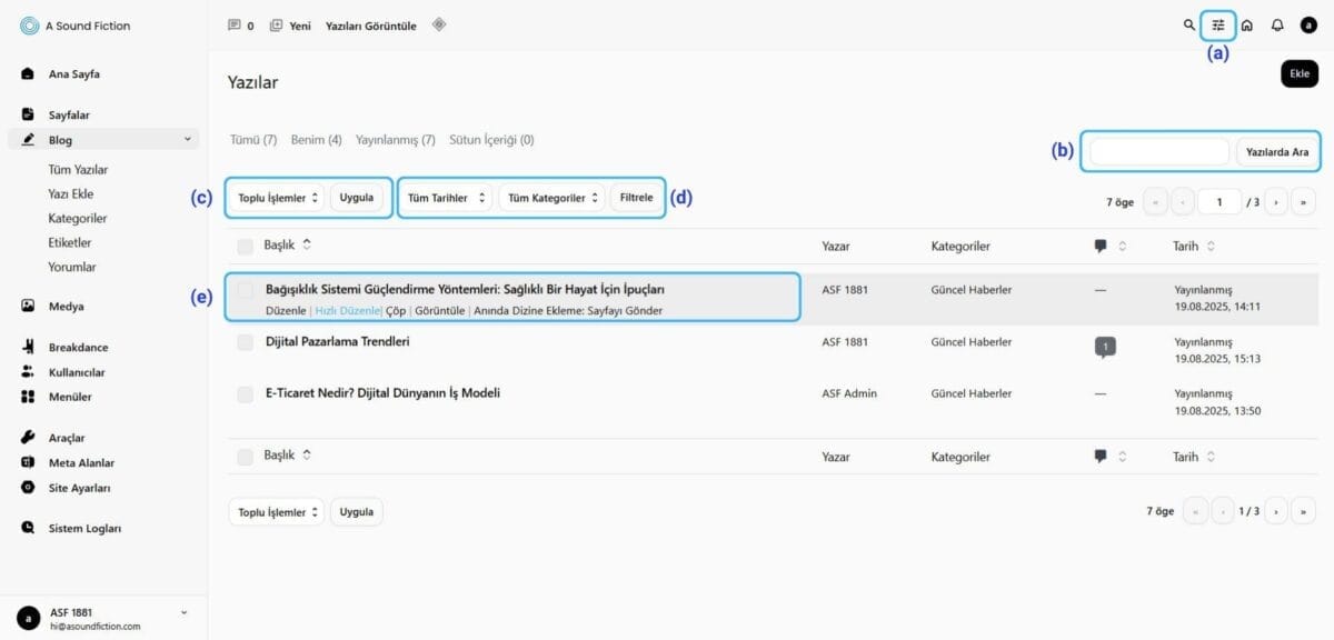 Blog Paneli Yapabileceklerimizin listesi new