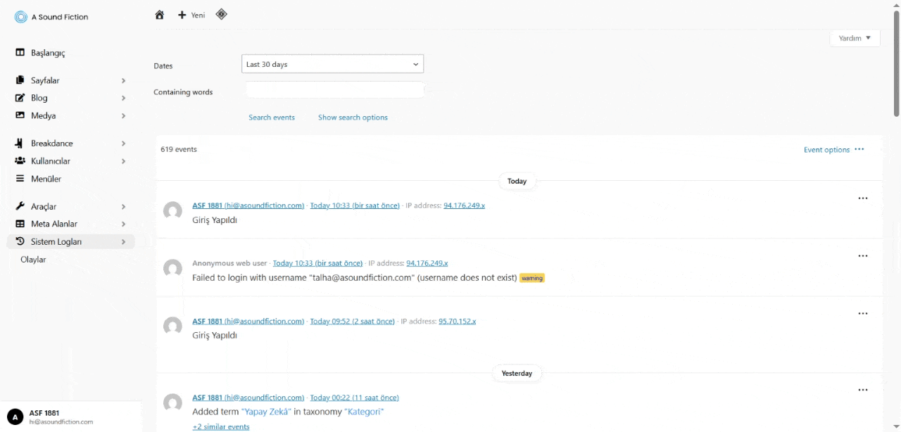 Bolum 10 Sistem Loglari Usera Gore Filtreleme 1