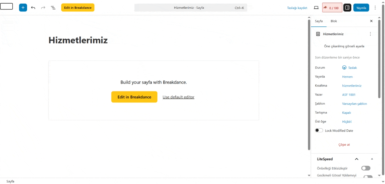 Bolum 2 Sayfalar Edit in Breakdance Butonuna Tiklama 1