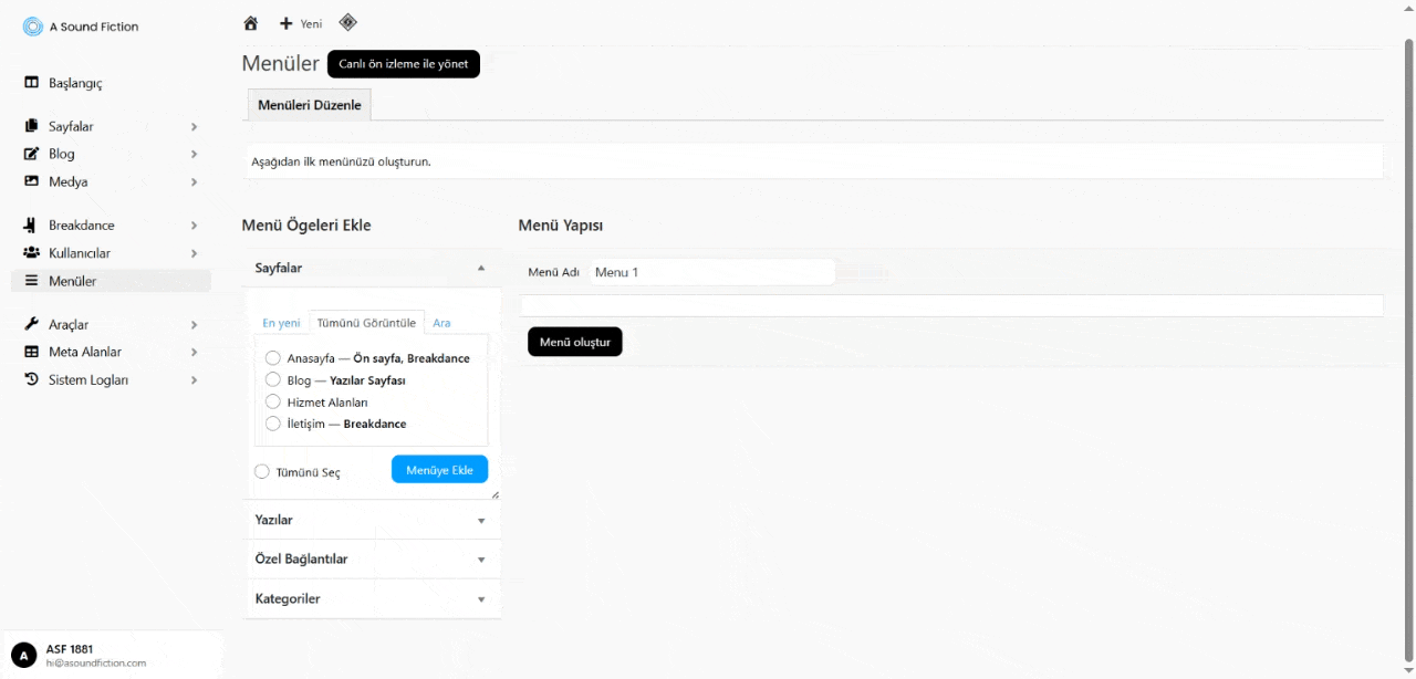 Bolum 7 Menu Olusturma