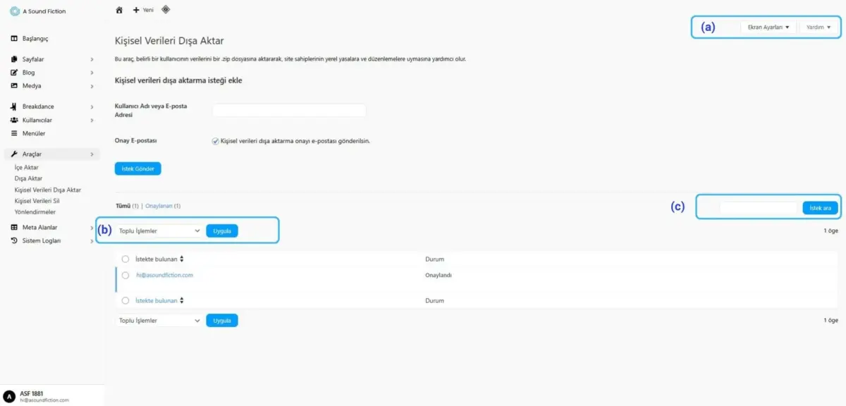 Bolum 8 Kisisel Verileri Disa Aktar Panel Yapabileceklerimiz