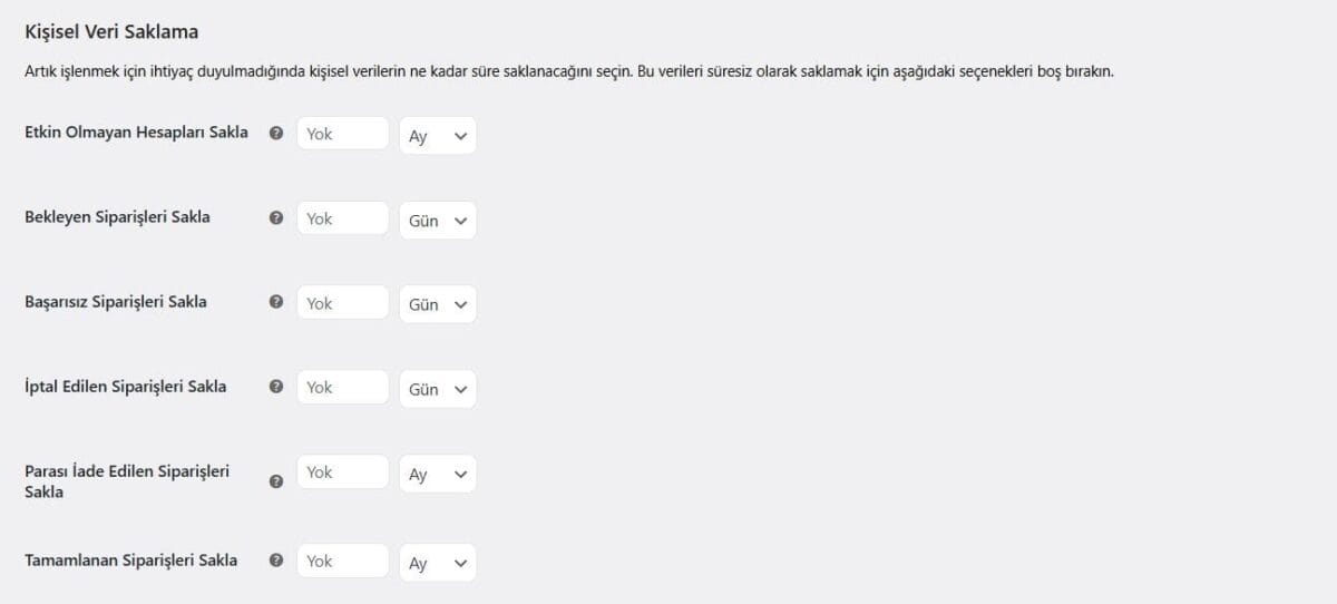 Kisisel Veri Saklama Panel Goruntusu 1