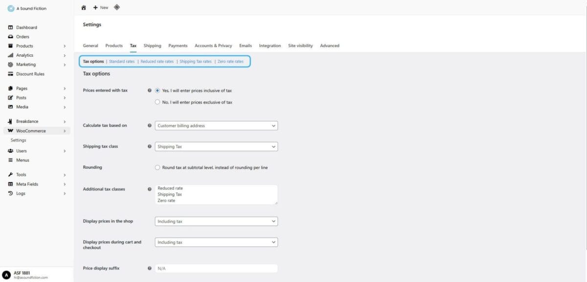Section 11 WooCommerce Managing Tax Rates and Methods