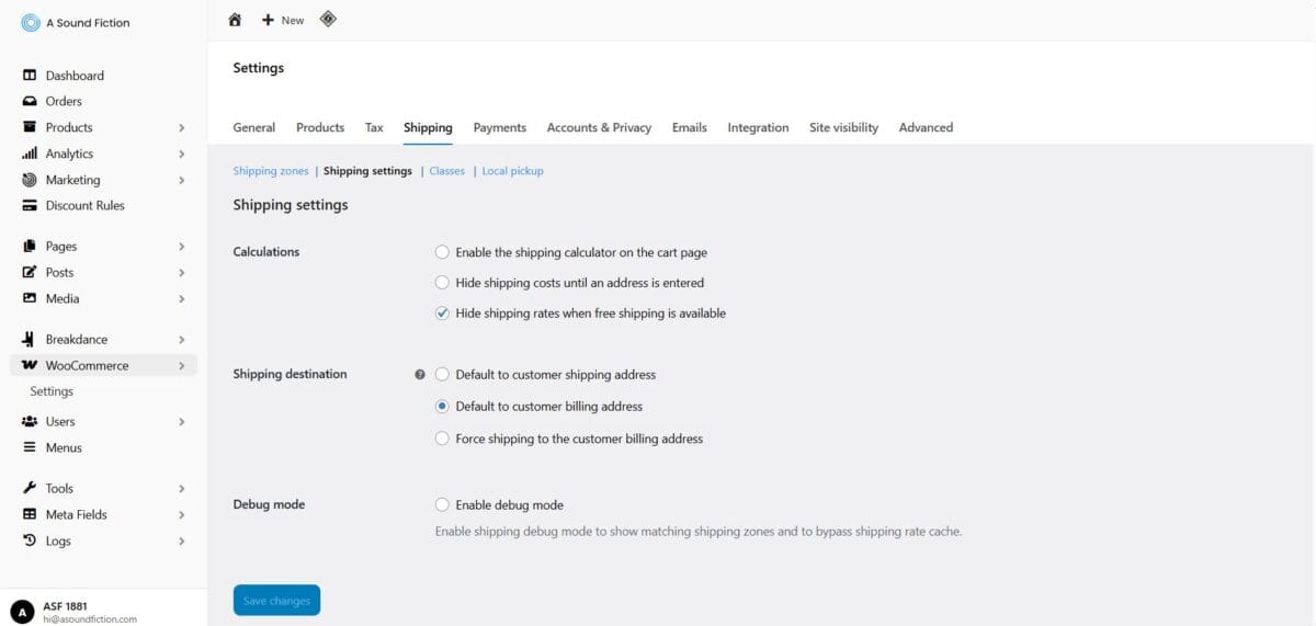 Section 11 WooCommerce Shipping Settings