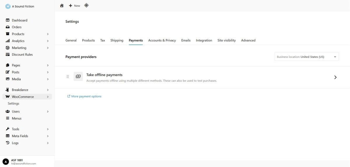 Section 11 WooCommerce Payments Panel