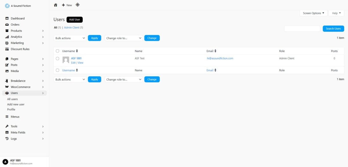 Section 12 Users Panel