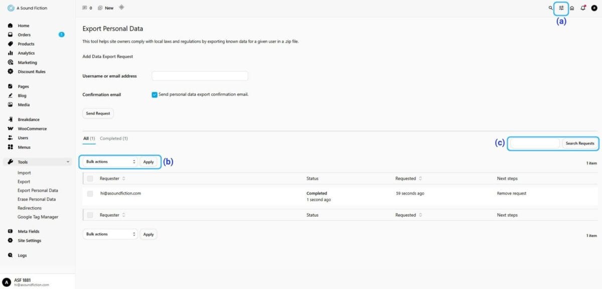 Section 14 Exporting Personal Data What We Can Do with the Panel. 1