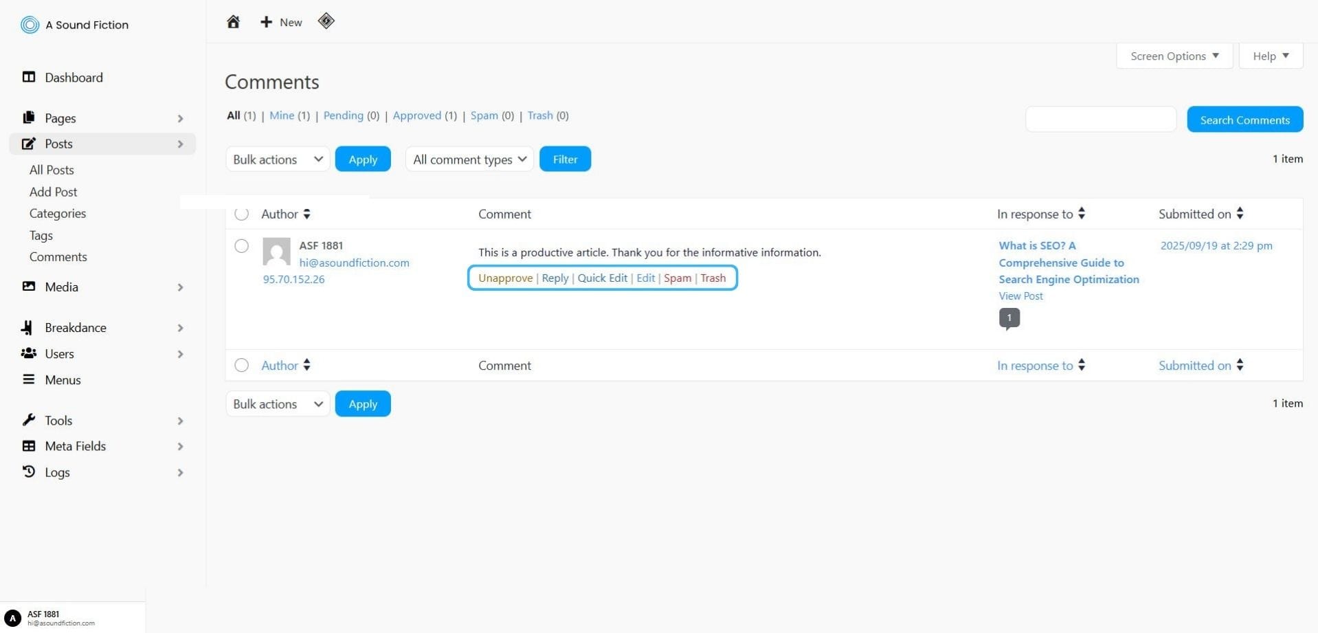 Section 3 Managing Comments