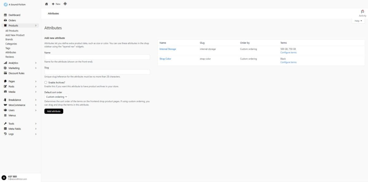 Section 3 Product Attributes