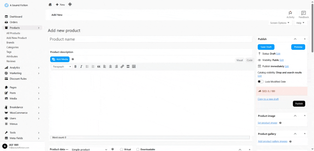 Section 3 Products Enter Product Name Description and Short Description