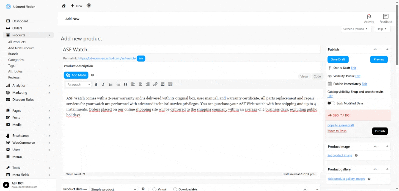 Section 3 Products Set Product Image and Product Gallery