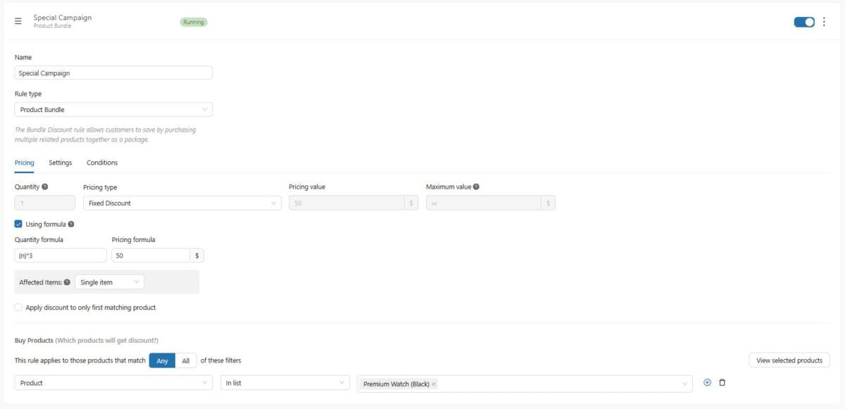Section 6 Discount Rules Product Bundle
