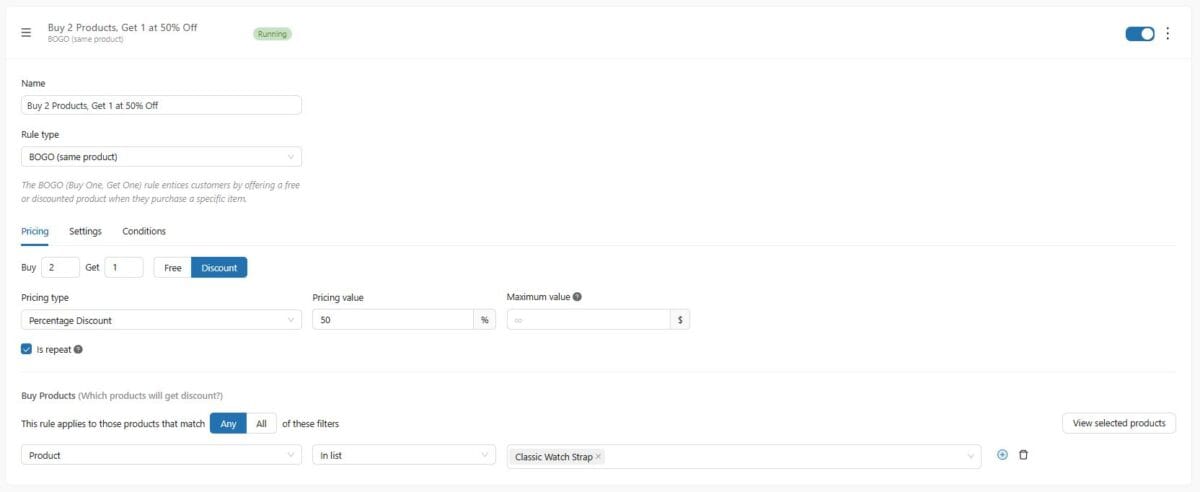 Section 6 Discount Rules Buy 2 Products Get 1 at 50Off