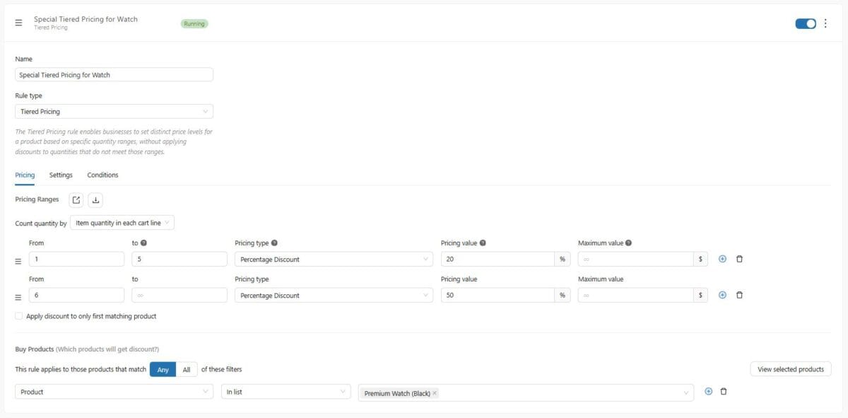 Section 6 Discount Rules Tieried Pricing