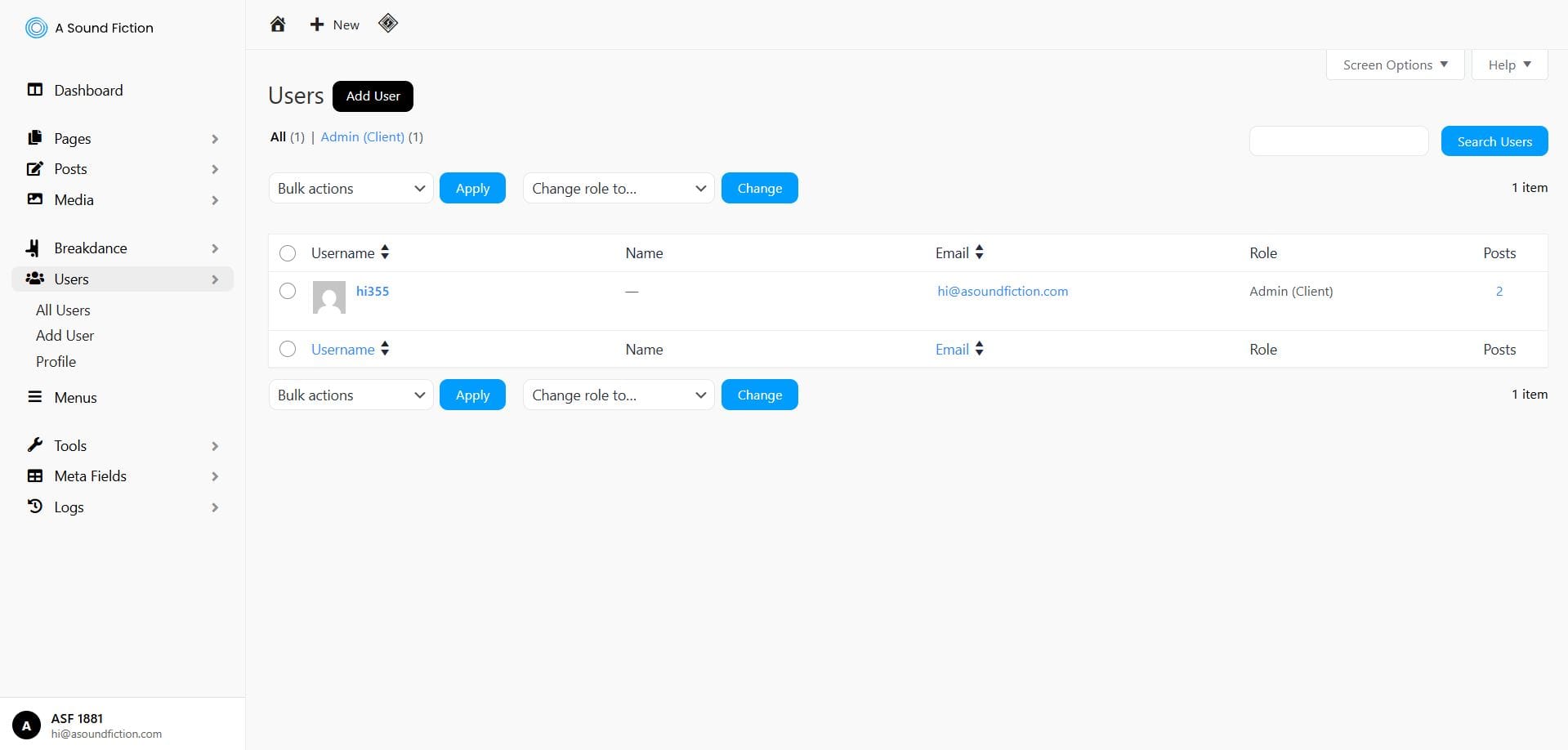 Section 6 Users Panel