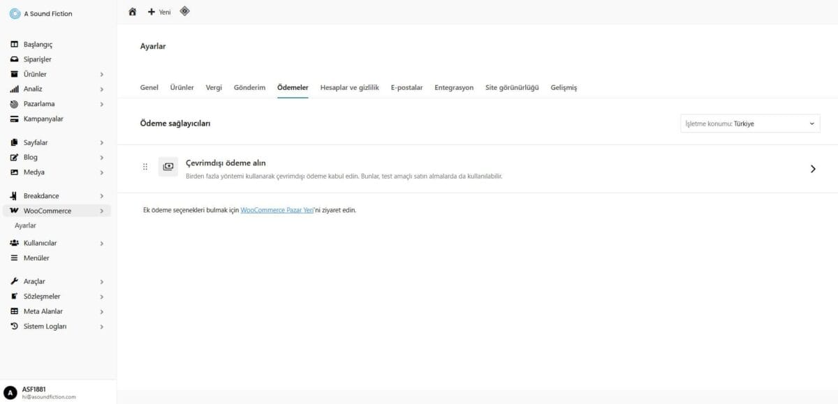 Woocommerce Odemeler Paneli 1