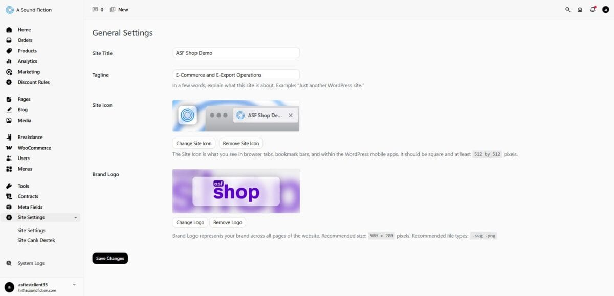 Section 19 Site Settings